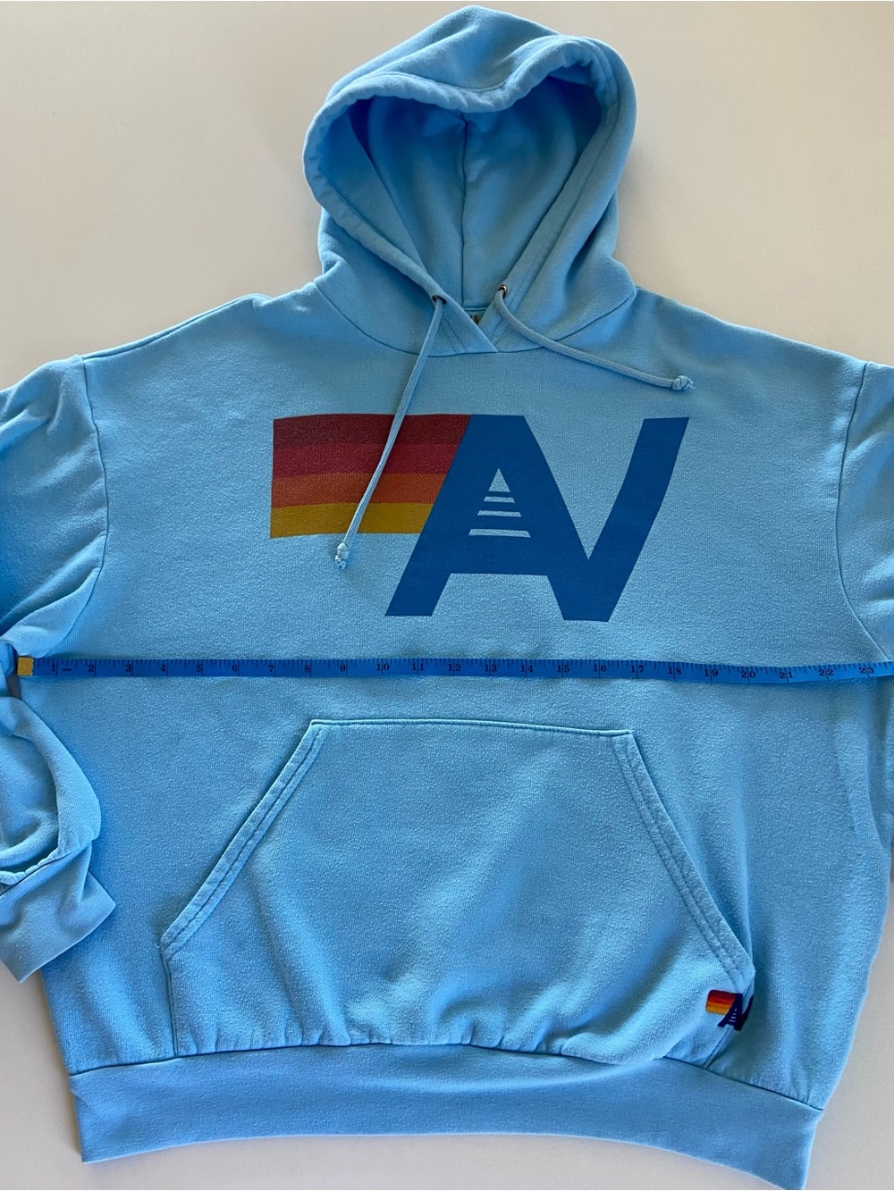 AVIATOR NATION Logo Hoodie in Light Blue 🌈 Unisex XS - Picture 17 of 17